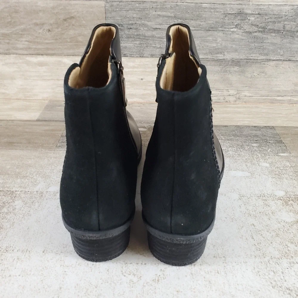 Dansko Denay Womens Ankle Boots Sz 7 - 7.5 Black Leather Waterproof Side Zip